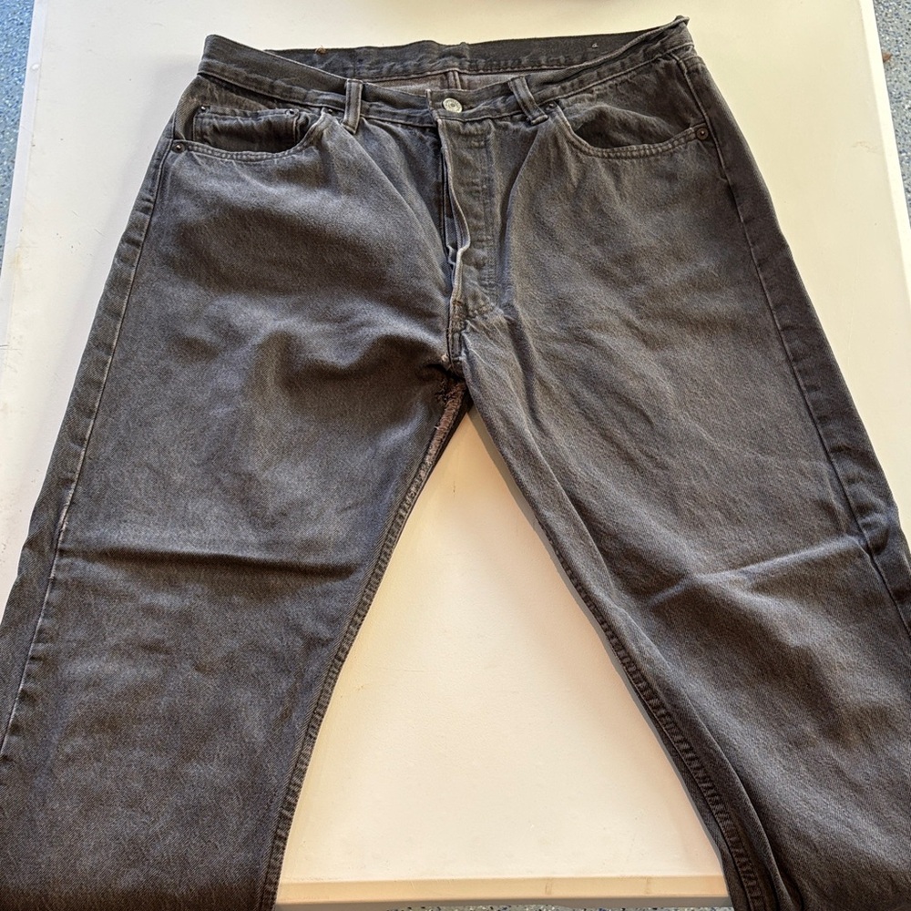 Levi's 501 Dark Gray Relaxed Fit Jeans